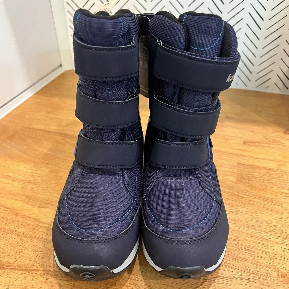 Kamik Big Kids' Chinook Hi, Navy Waterproof Winter Boots, Size 3 Heat-MX NEW!